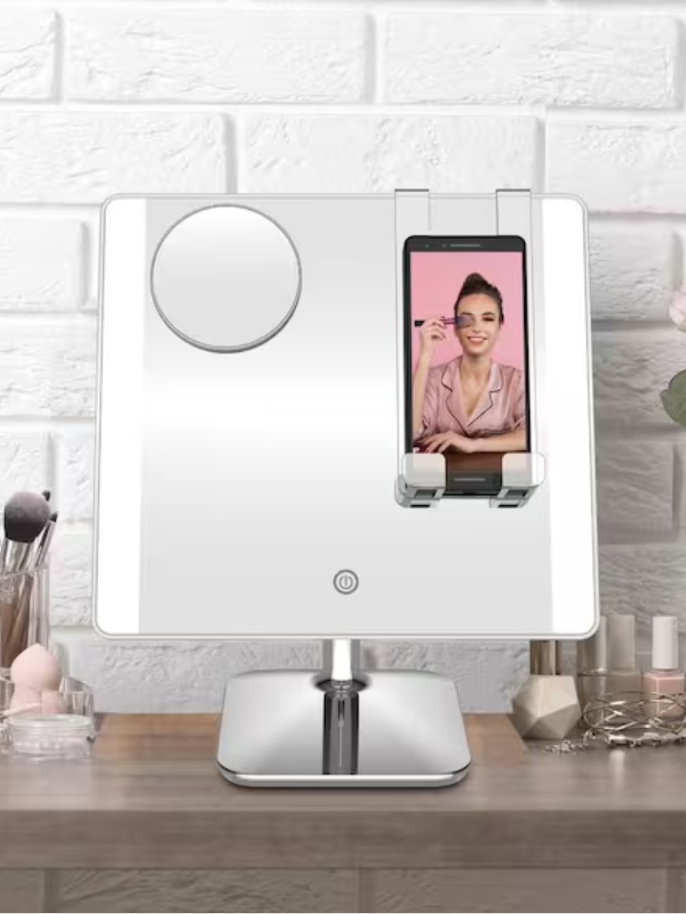 Conair 13.5 in. x 15.3 in. Tabletop Social Media Makeup Mirror with LED Lighting